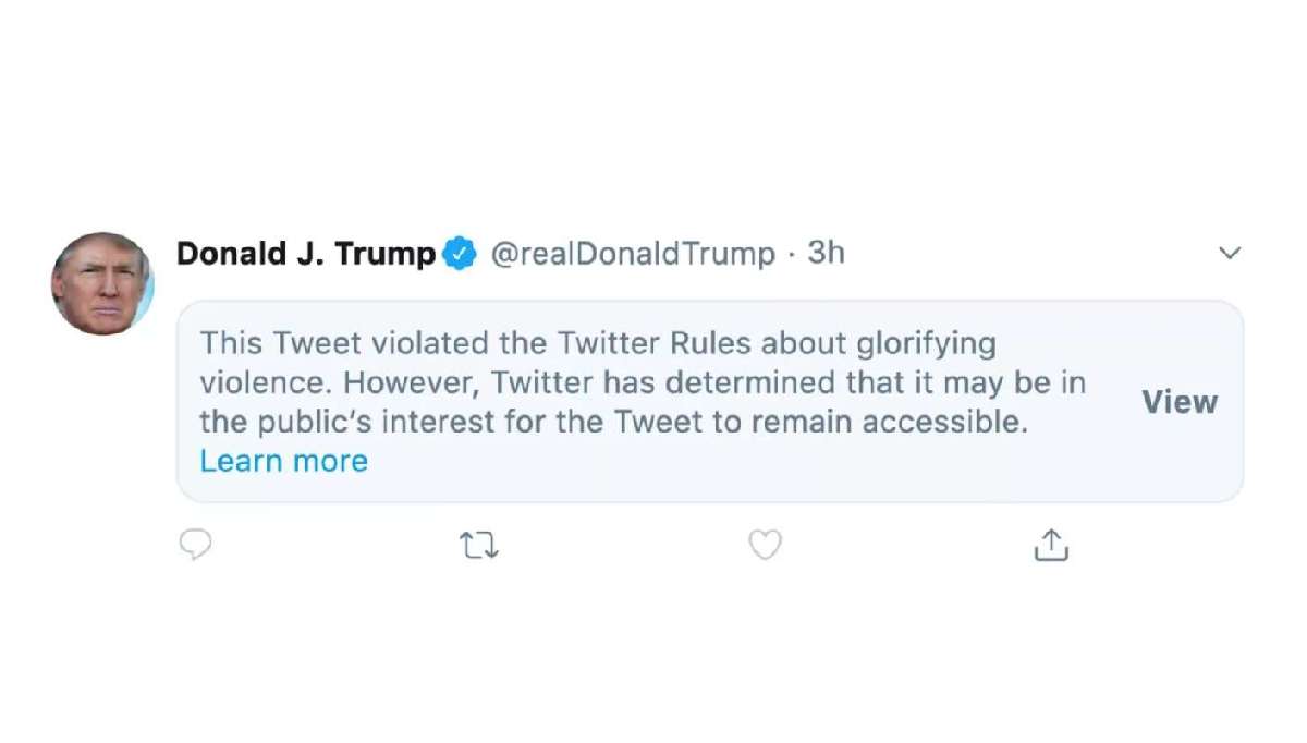 Gerginlik Yükseliyor: Twitter, Trump’ın Tweetini ‘Şiddeti Yüceltme’ Notu İle Kısıtladı